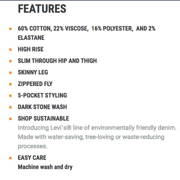 Levi's 721 Zip Fly HighRise Skinny Jean in BLUE STORY 26w/Measurements - Picture 3 of 12